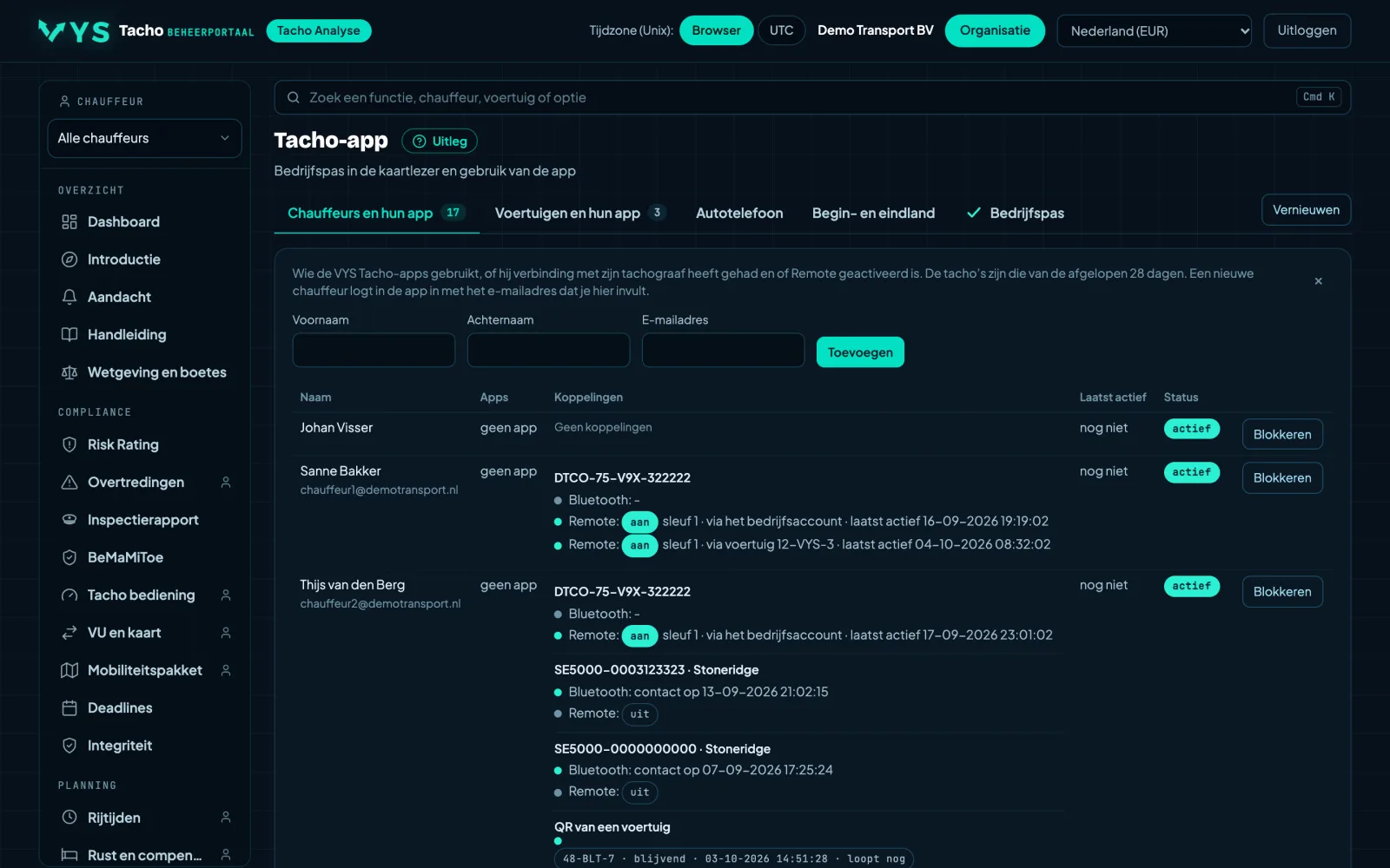 Het portaal: wie de app gebruikt